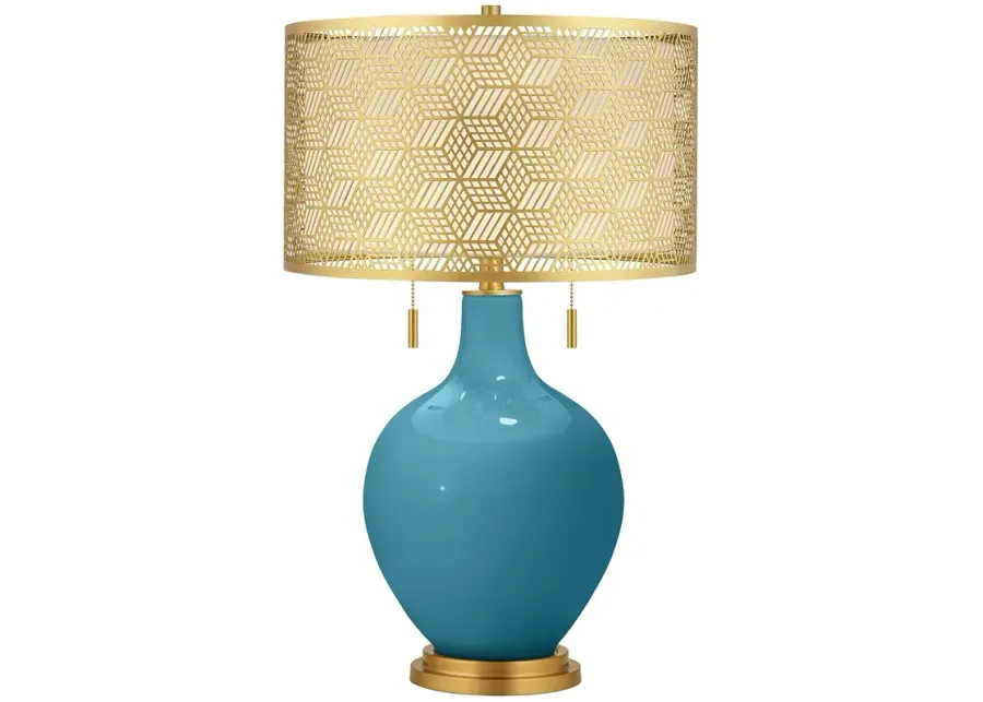 Great Falls Toby Brass Metal Shade Table Lamp