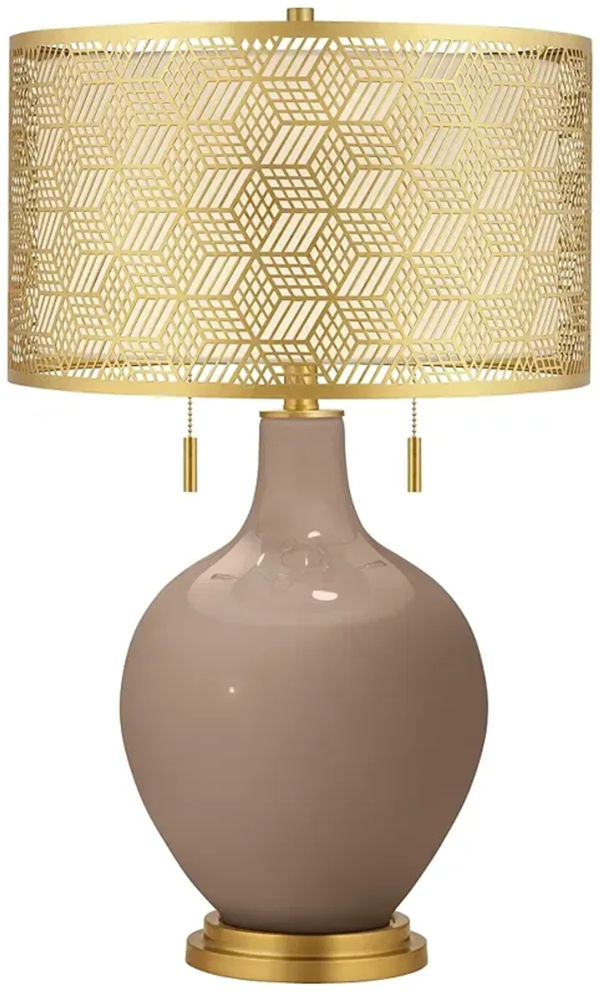 Mocha Toby Brass Metal Shade Table Lamp