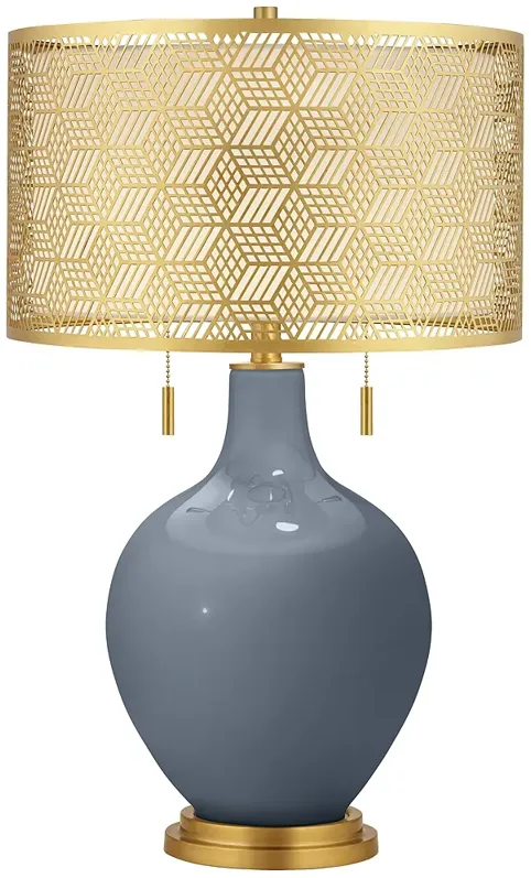 Granite Peak Toby Brass Metal Shade Table Lamp