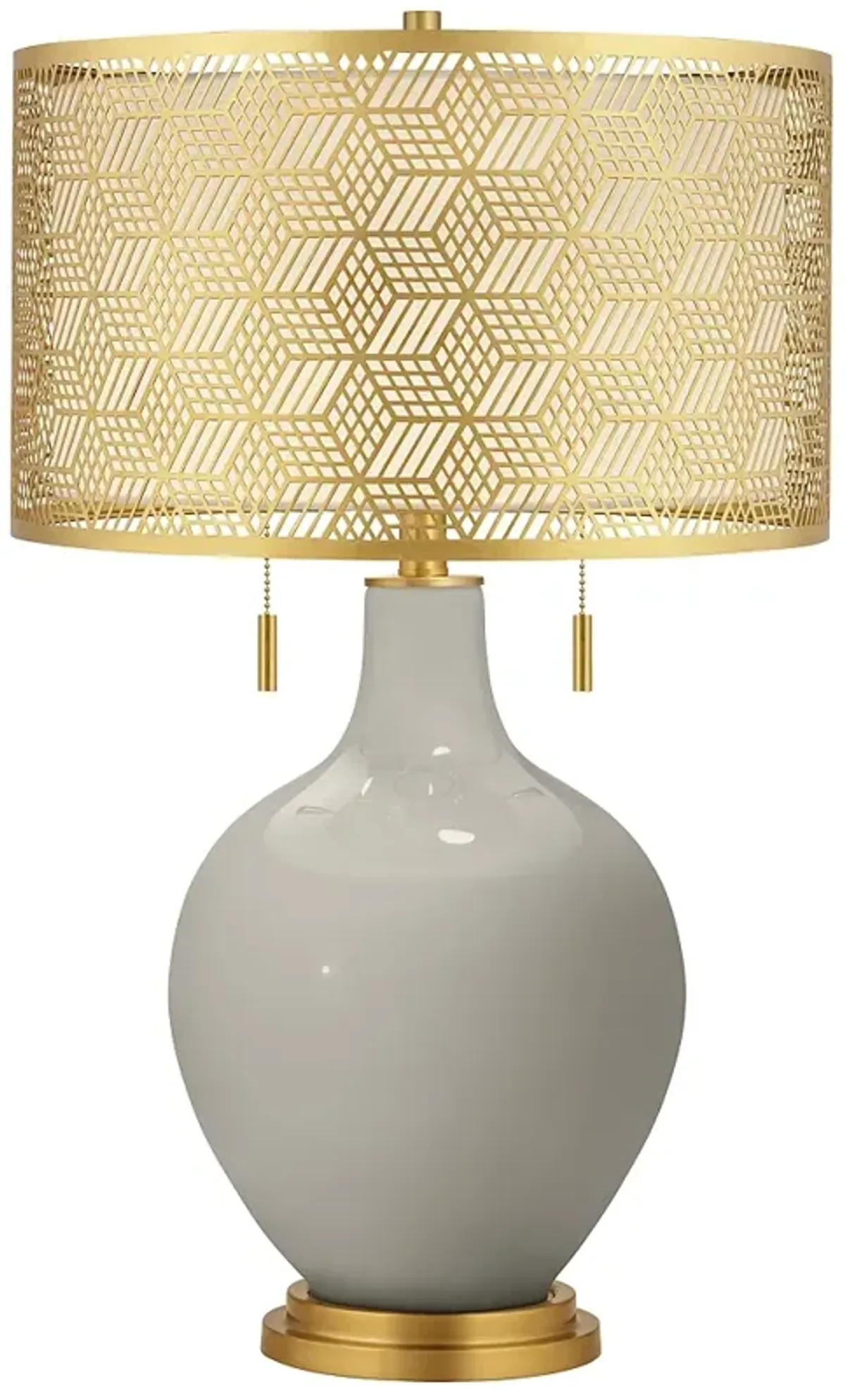 Requisite Gray Toby Brass Metal Shade Table Lamp