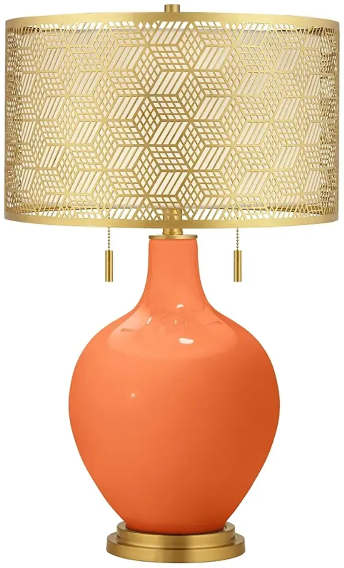 Nectarine Toby Brass Metal Shade Table Lamp