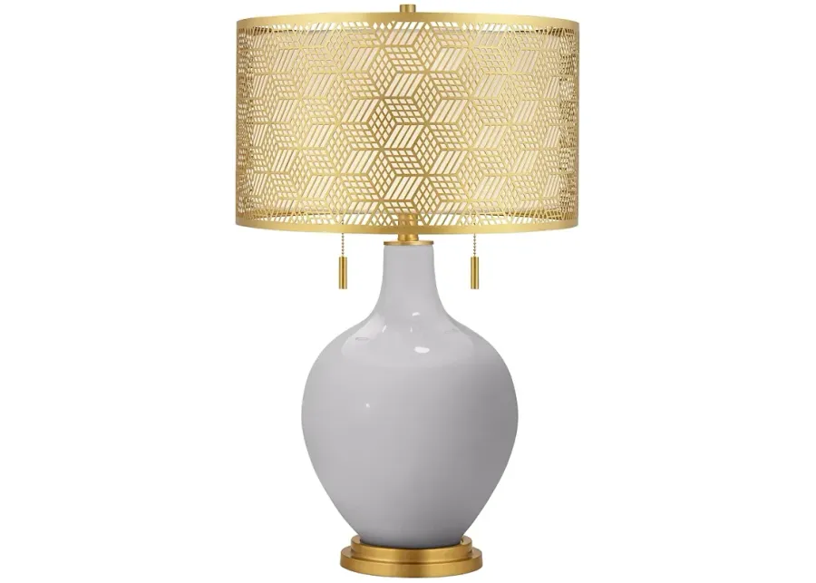 Swanky Gray Toby Brass Metal Shade Table Lamp