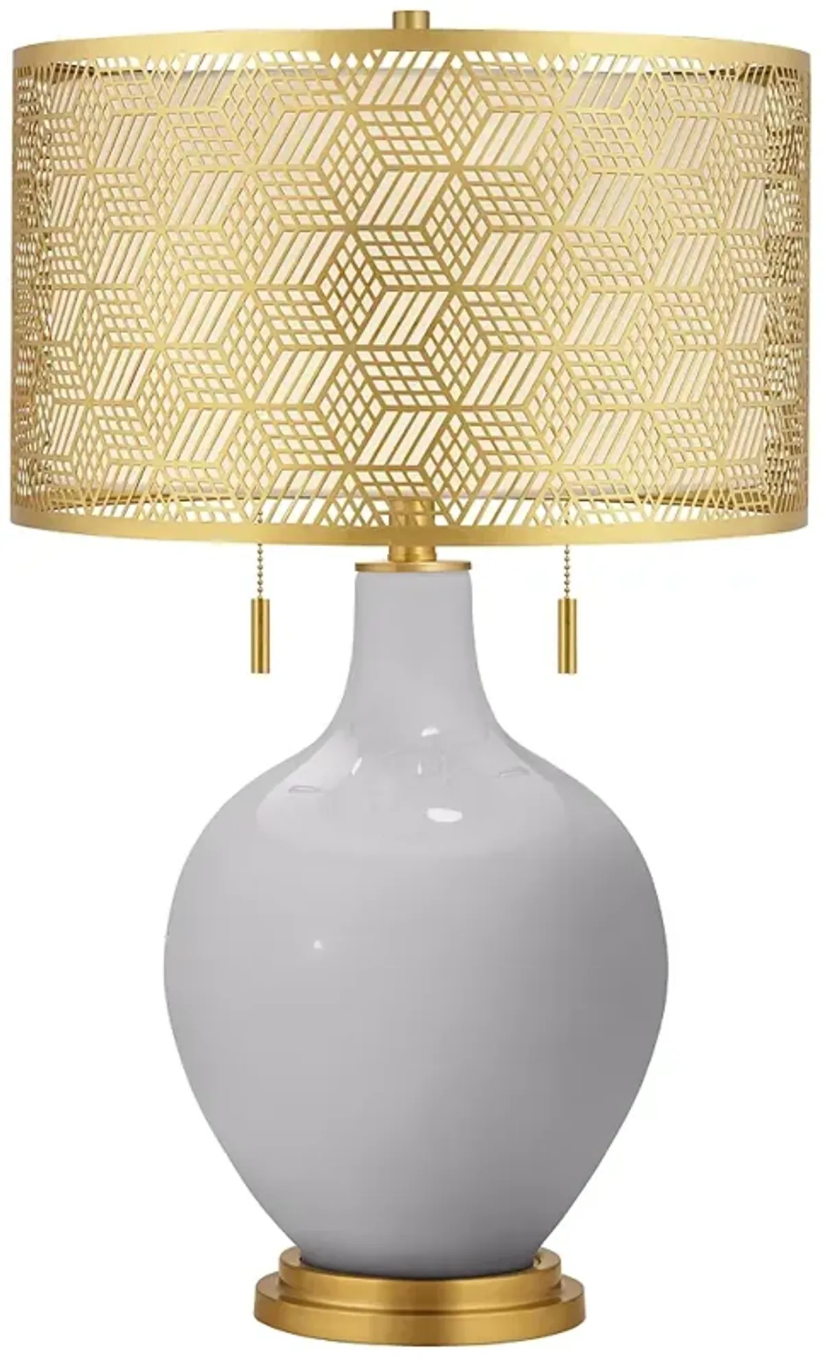 Swanky Gray Toby Brass Metal Shade Table Lamp