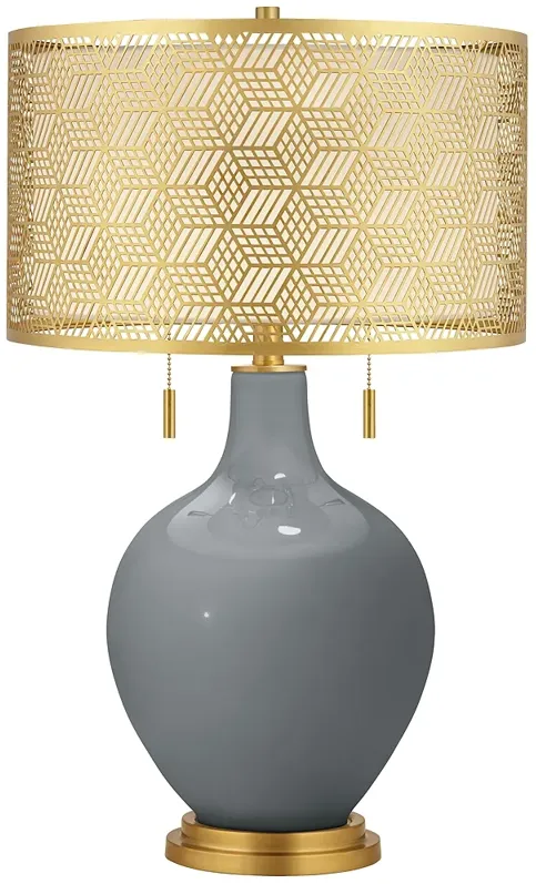 Software Gray Toby Brass Metal Shade Table Lamp