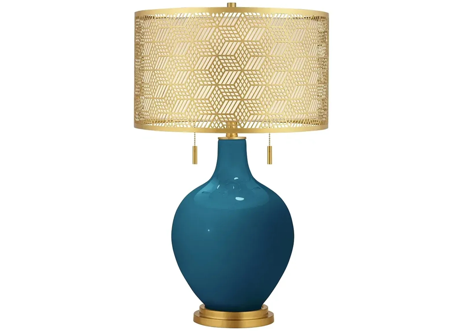 Oceanside Toby Brass Metal Shade Table Lamp