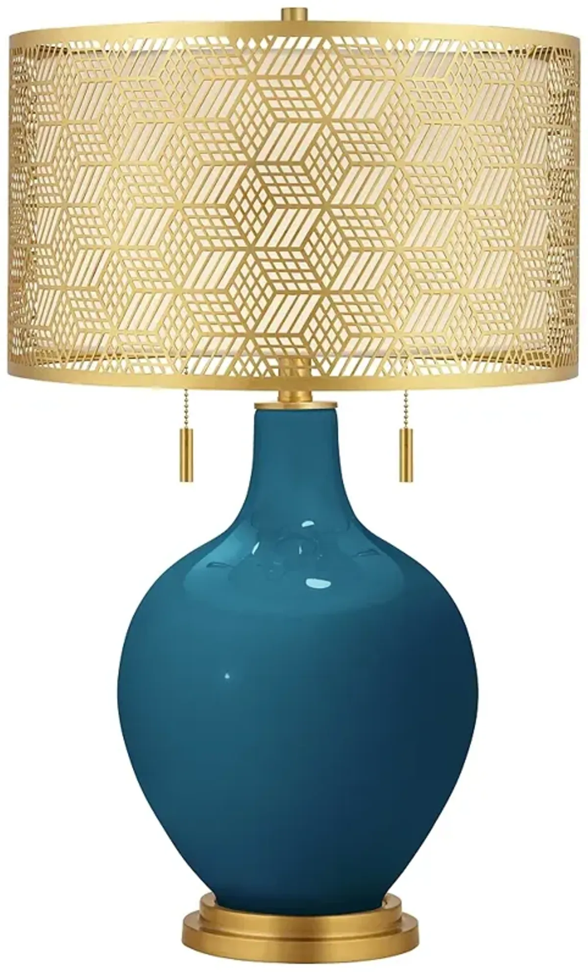 Oceanside Toby Brass Metal Shade Table Lamp