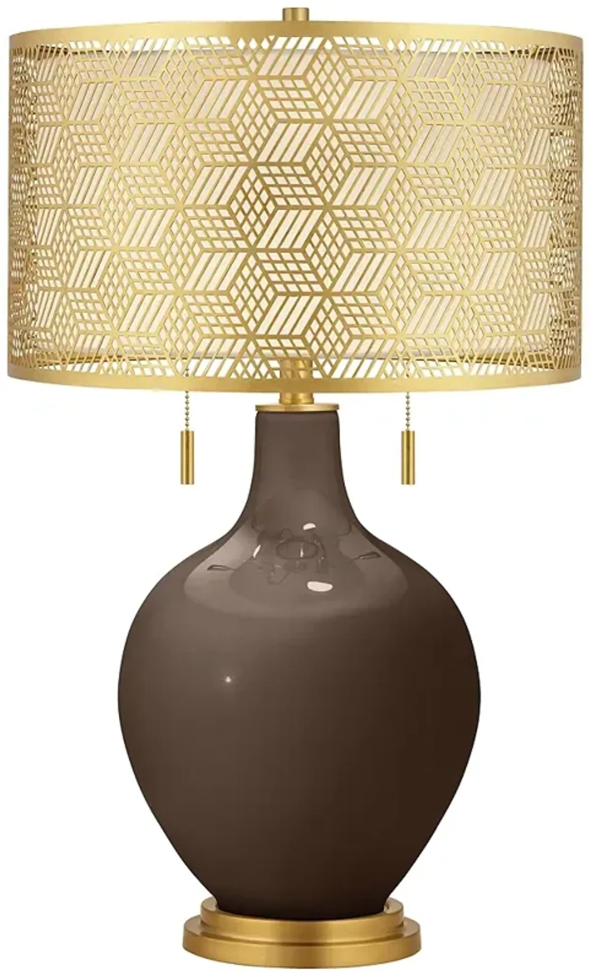 Carafe Toby Brass Metal Shade Table Lamp