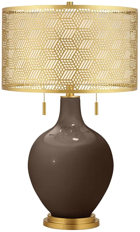 Carafe Toby Brass Metal Shade Table Lamp