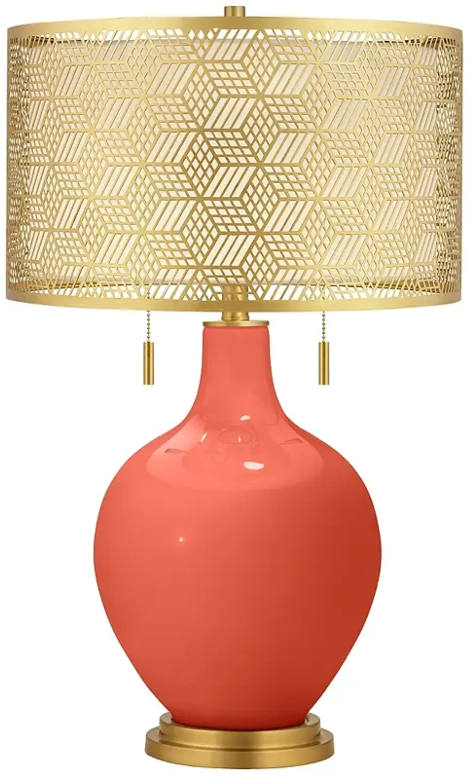 Koi Toby Brass Metal Shade Table Lamp