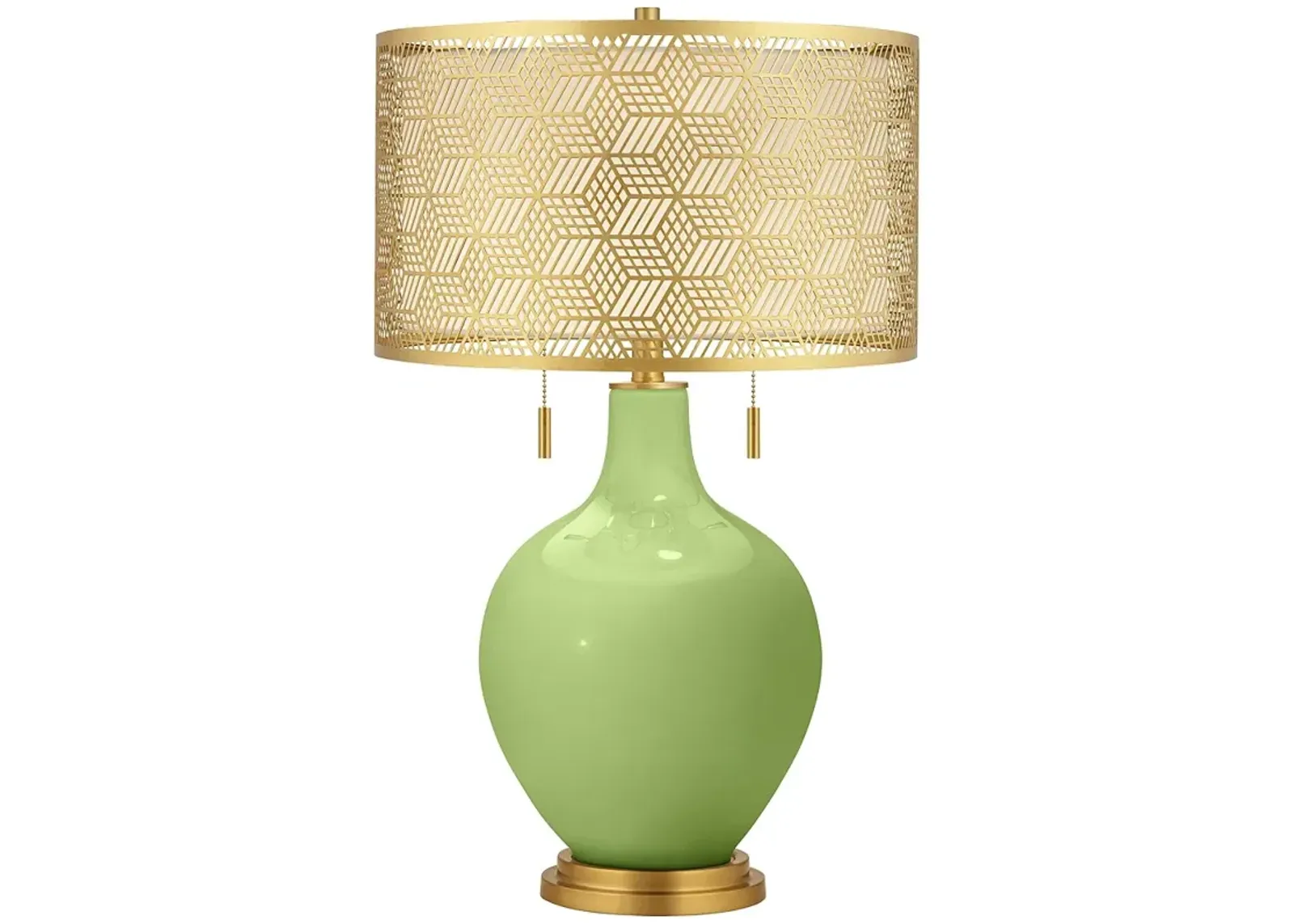 Lime Rickey Toby Brass Metal Shade Table Lamp