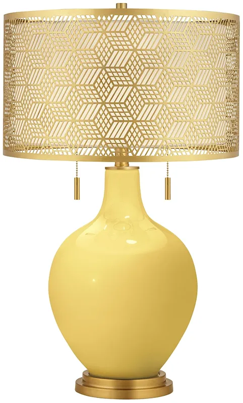 Daffodil Toby Brass Metal Shade Table Lamp
