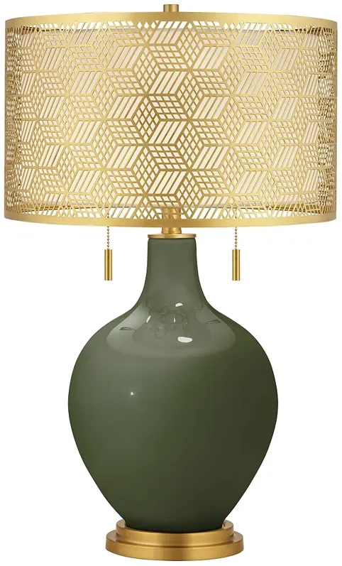 Secret Garden Toby Brass Metal Shade Table Lamp