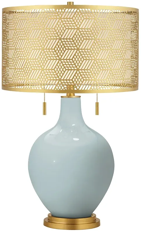 Rain Toby Brass Metal Shade Table Lamp