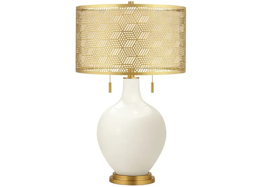 West Highland White Toby Brass Metal Shade Table Lamp