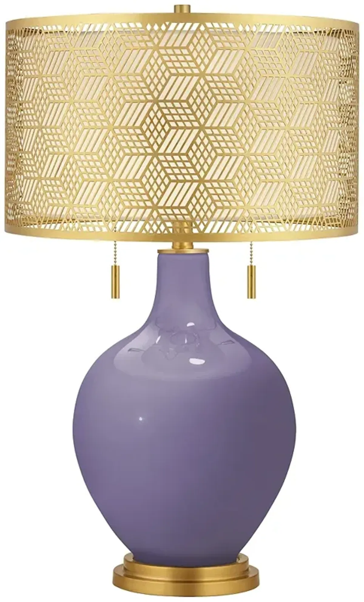 Purple Haze Toby Brass Metal Shade Table Lamp