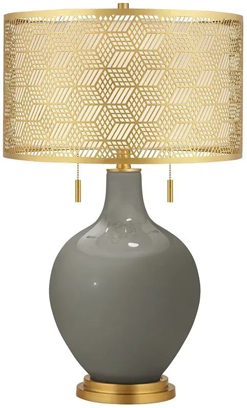 Gauntlet Gray Toby Brass Metal Shade Table Lamp