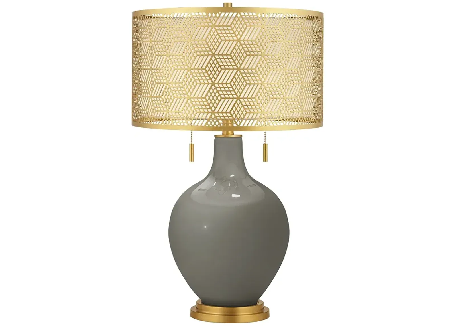 Gauntlet Gray Toby Brass Metal Shade Table Lamp