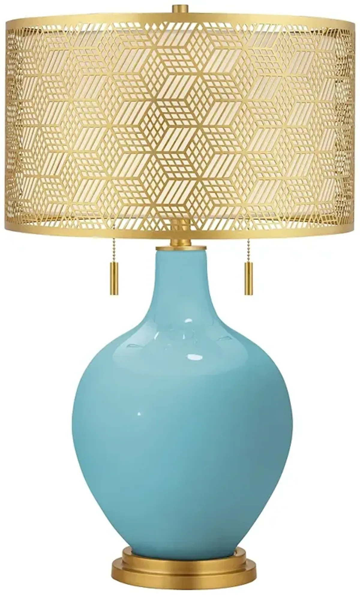 Nautilus Toby Brass Metal Shade Table Lamp