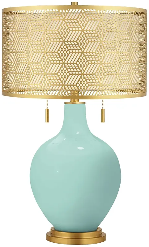 Cay Toby Brass Metal Shade Table Lamp