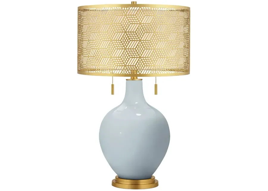 Color Plus Toby Brass 28" High Take Five Blue Table Lamp