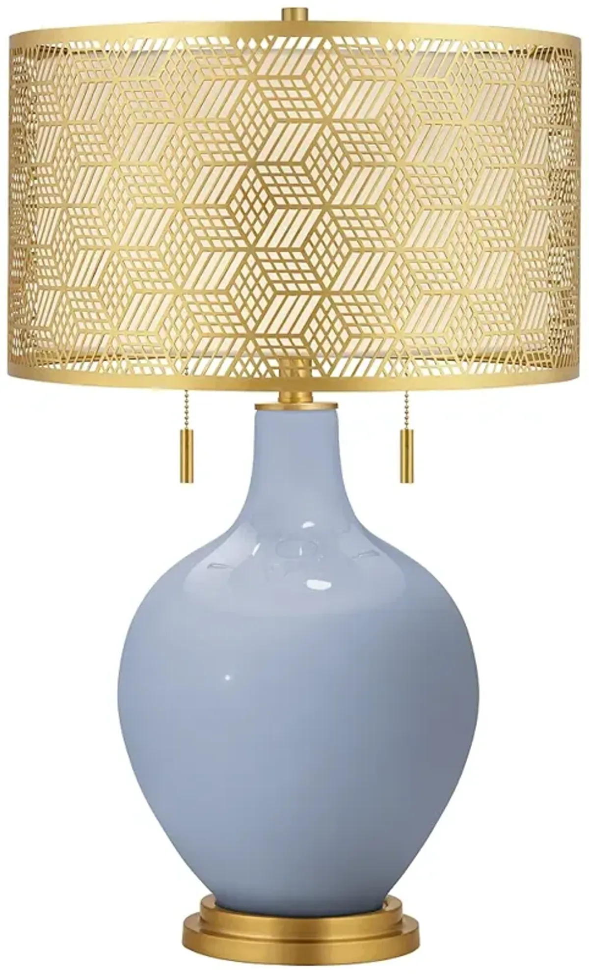 Color Plus Toby Brass 28" Metal Shade Sky Blue Table Lamp