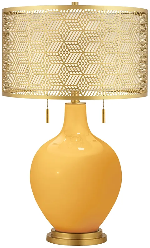 Marigold Toby Brass Metal Shade Table Lamp