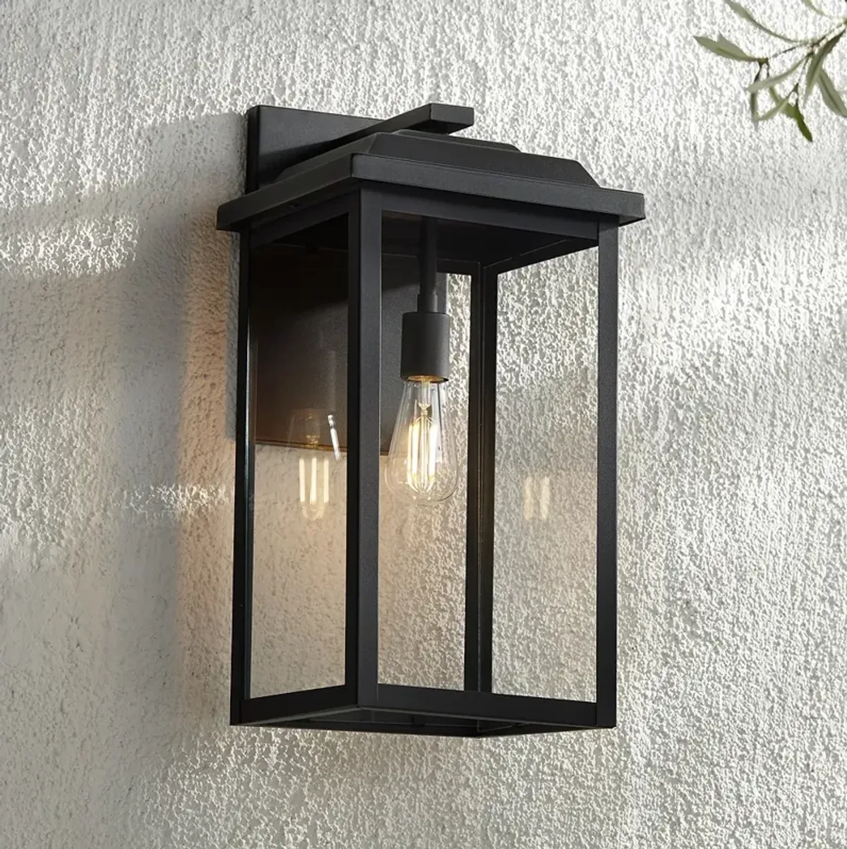 John Timberland Eastcrest 20 1/2" Textured Black Outdoor Wall Light
