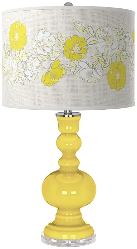 Lemon Twist Rose Bouquet Apothecary Table Lamp