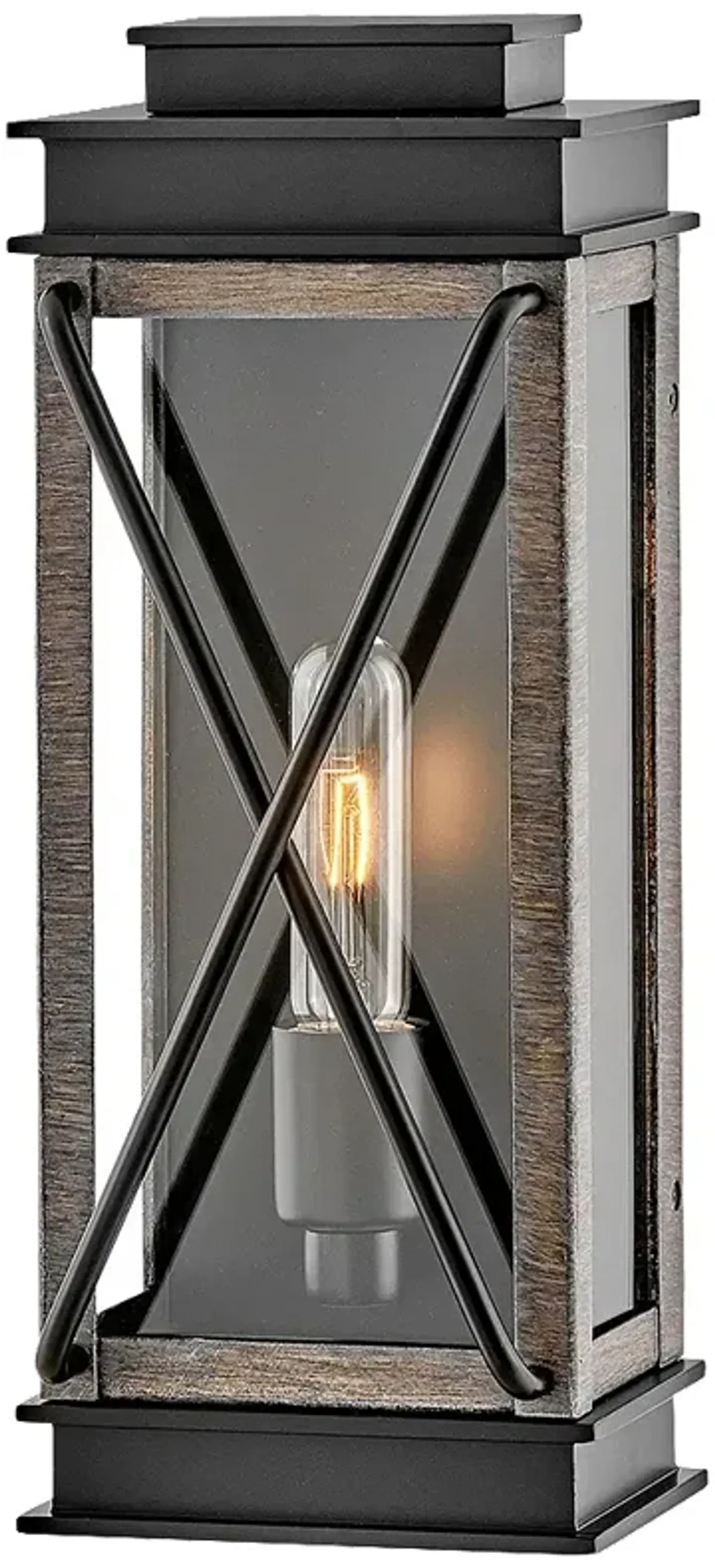 Hinkley Montecito 15" High Black Finish Rustic Outdoor Wall Light