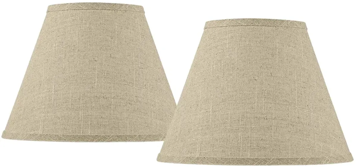 Fine Burlap Set of 2 Empire Lamp Shades 6x12x9 (Spider)