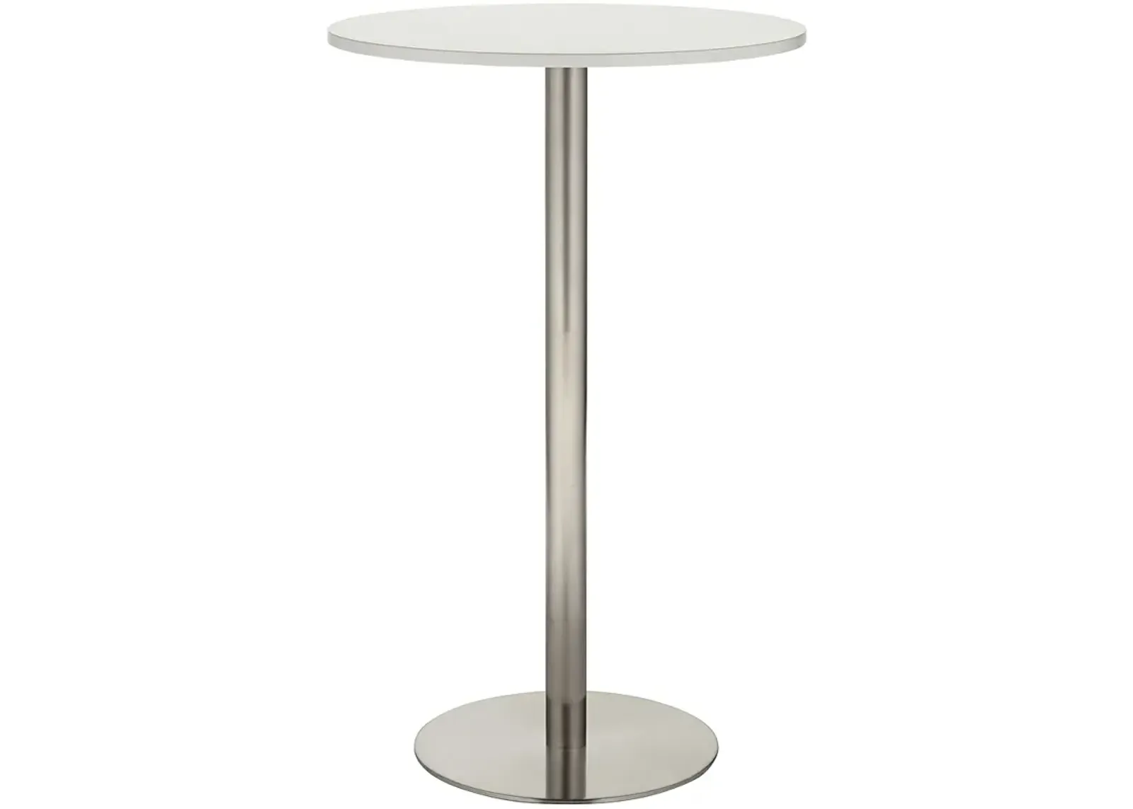 Cookie 25 1/2" Wide White and Brushed Steel Bar Table