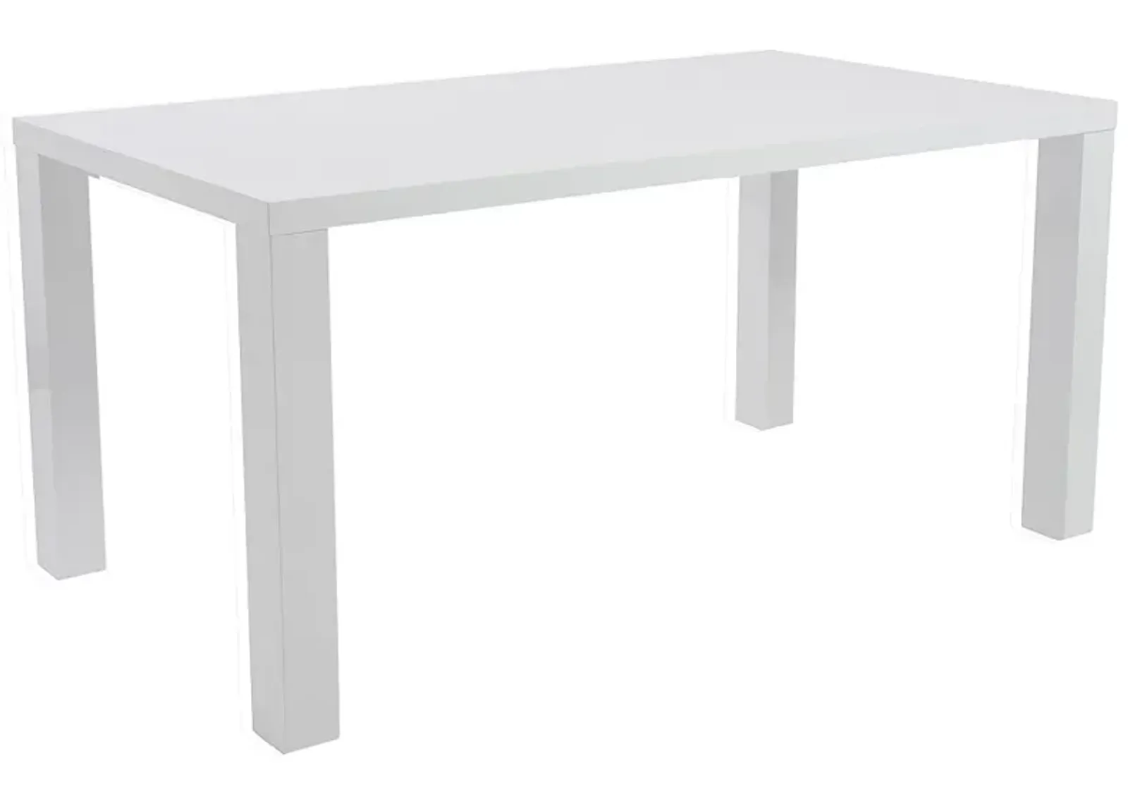 Abby 63" Wide White Lacquered Wood Rectangular Dining Table