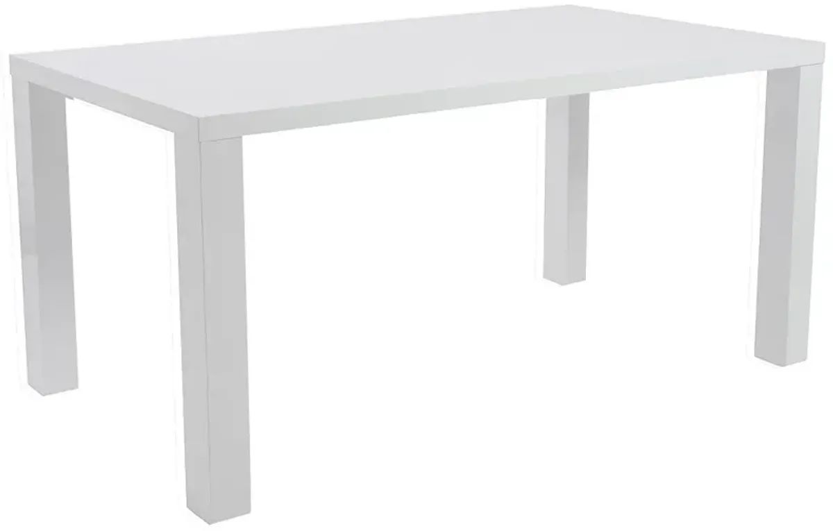 Abby 63" Wide White Lacquered Wood Rectangular Dining Table