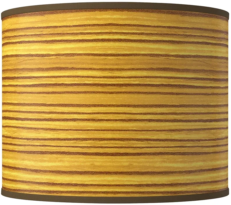 Tawny Zebrawood Giclee Round Drum Lamp Shade 14x14x11 (Spider)