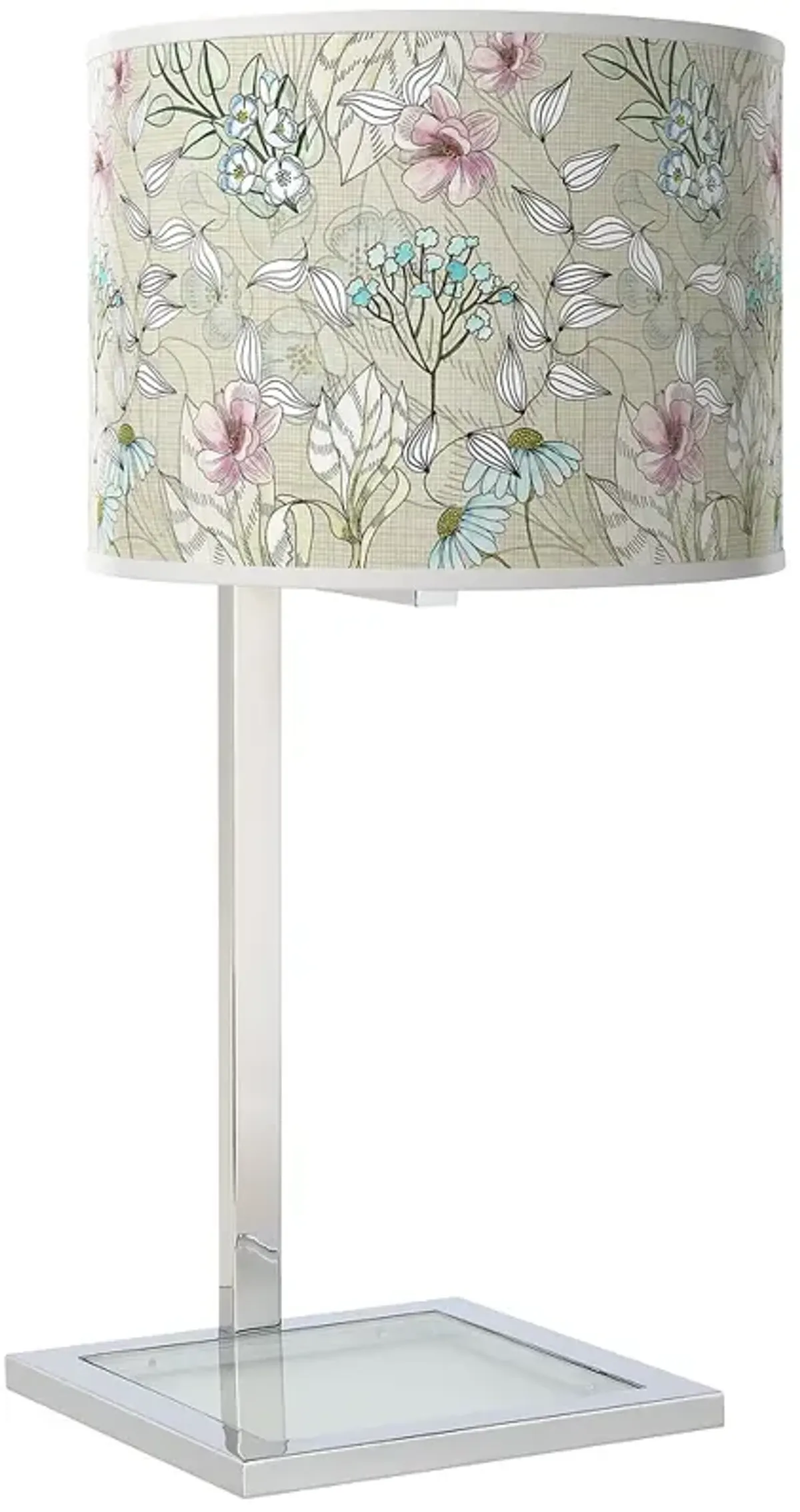 Botanical Glass Inset Table Lamp