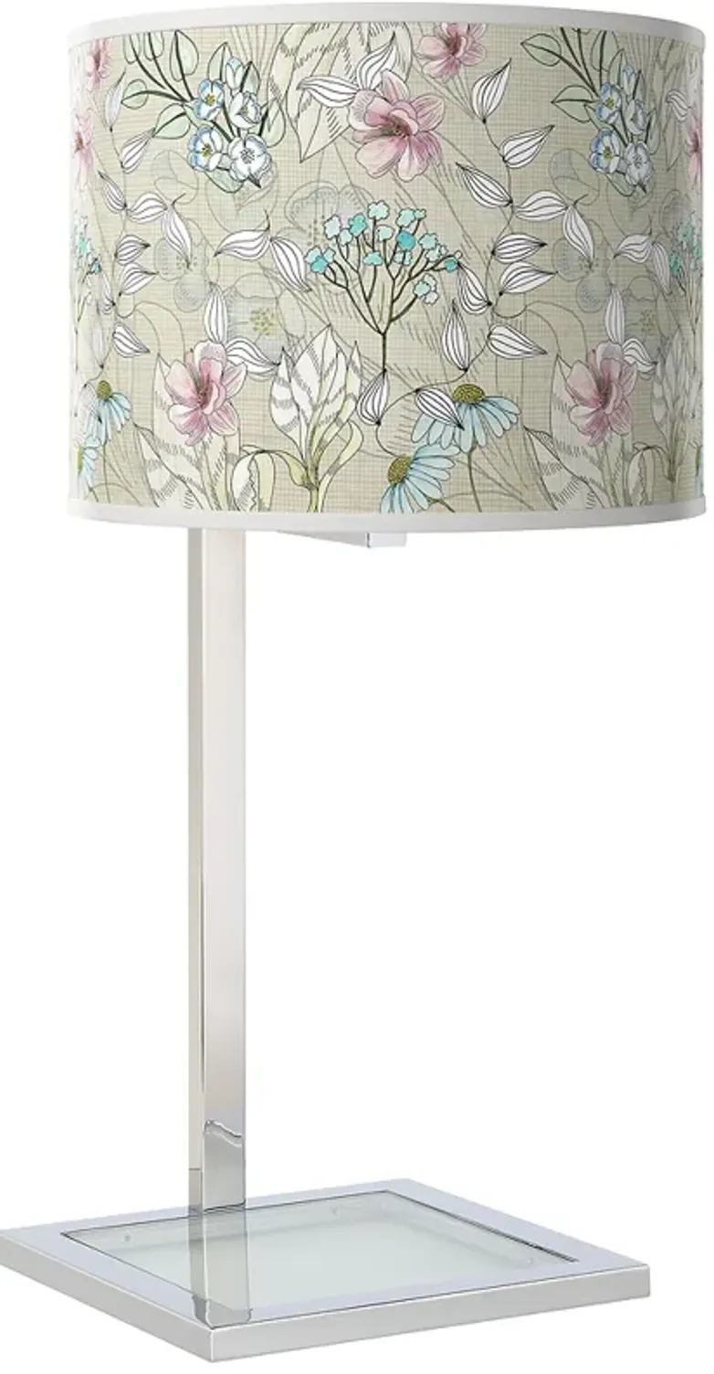 Botanical Glass Inset Table Lamp