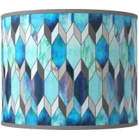 Blue Tiffany Giclee Round Drum Lamp Shade 14x14x11 (Spider)