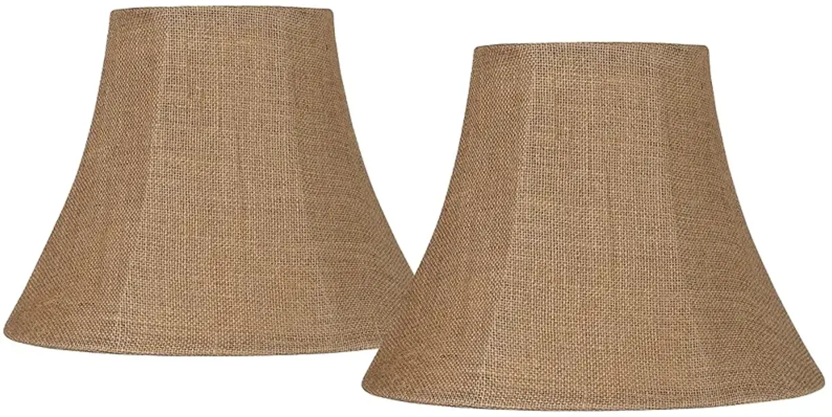 Springcrest Natural Burlap Bell Lamp Shades 7x14x11 (Spider) Set of 2