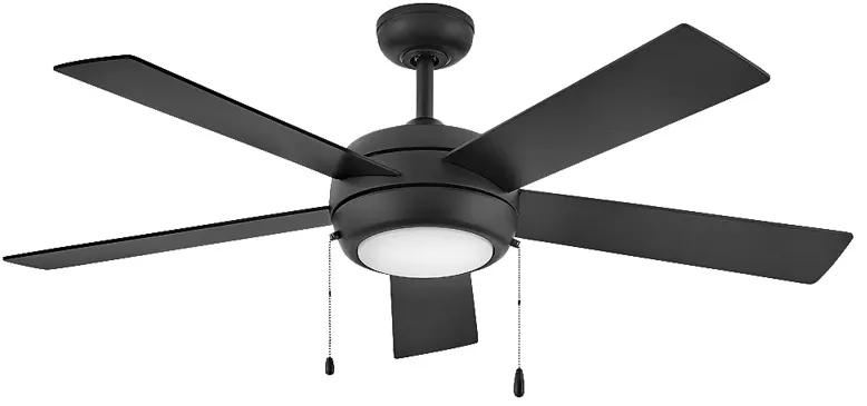 52" Hinkley Croft Matte Black Indoor Pull-Chain LED Ceiling Fan