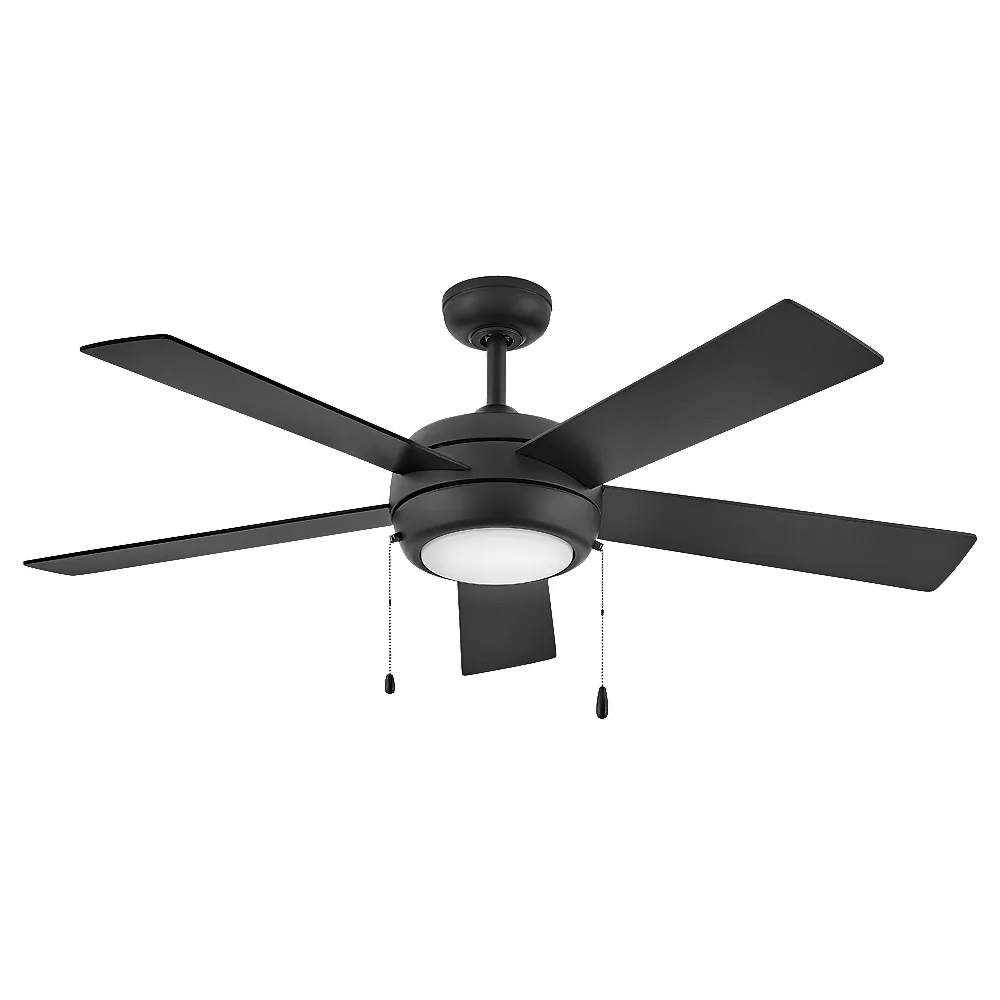 52" Hinkley Croft Matte Black Indoor Pull-Chain LED Ceiling Fan