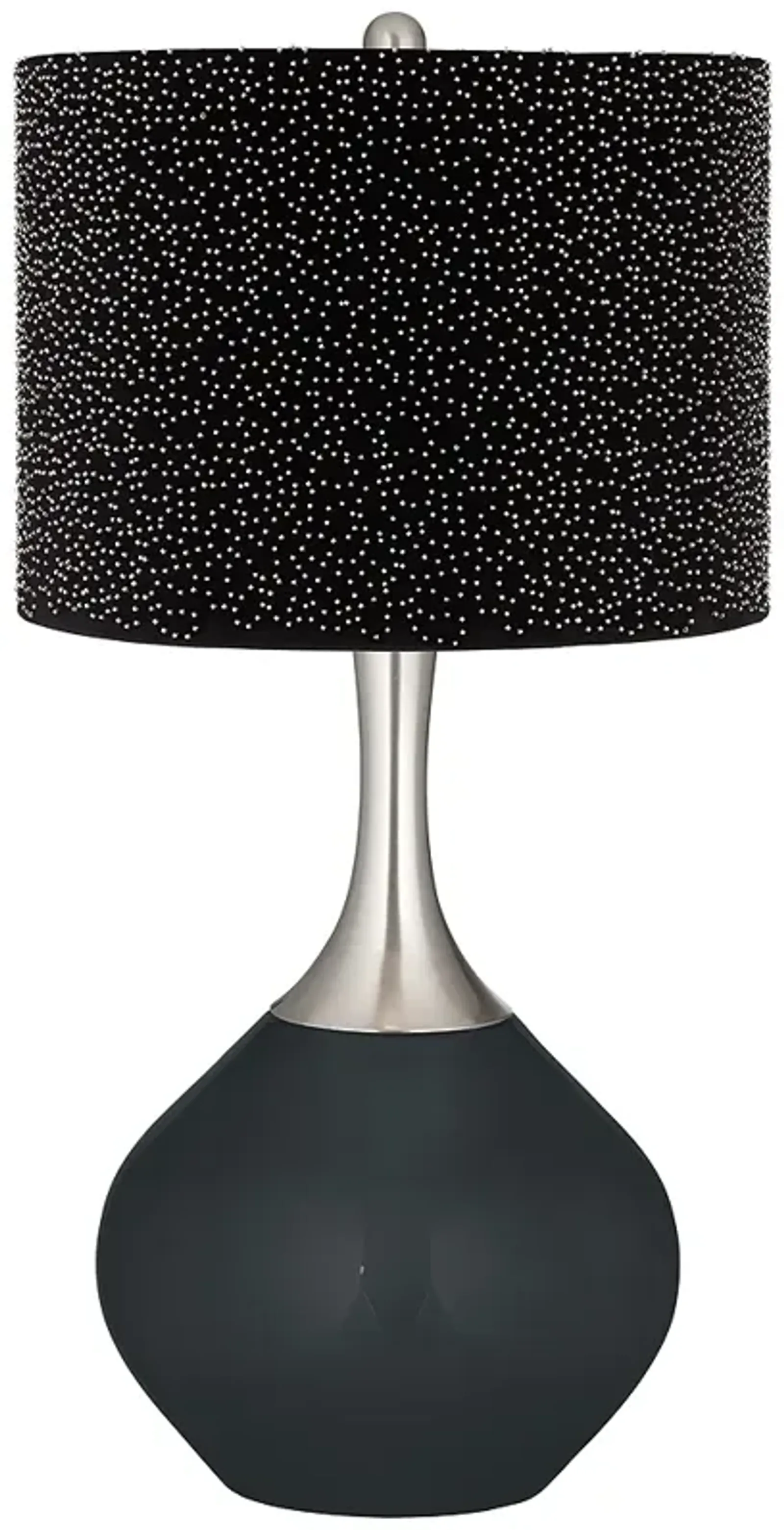 Black of Night Spencer Table Lamp w/ Black Scatter Gold Shade