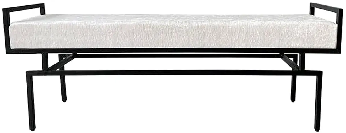 Crestview Collection Zara 58" Wide Modern Metal and Wood Bench