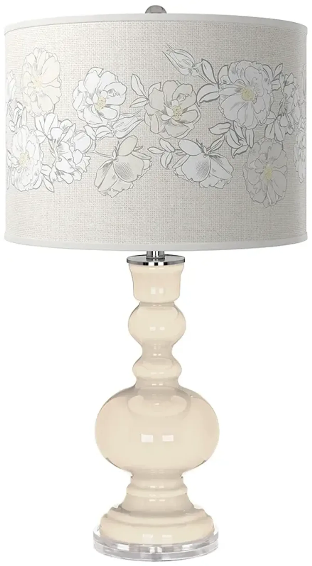 Color Plus Apothecary 30" Rose Bouquet Steamed Milk White Table Lamp