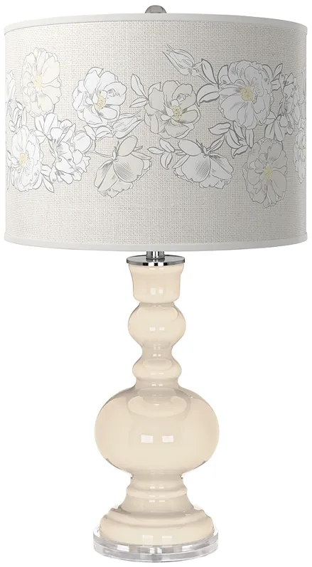 Steamed Milk Rose Bouquet Apothecary Table Lamp