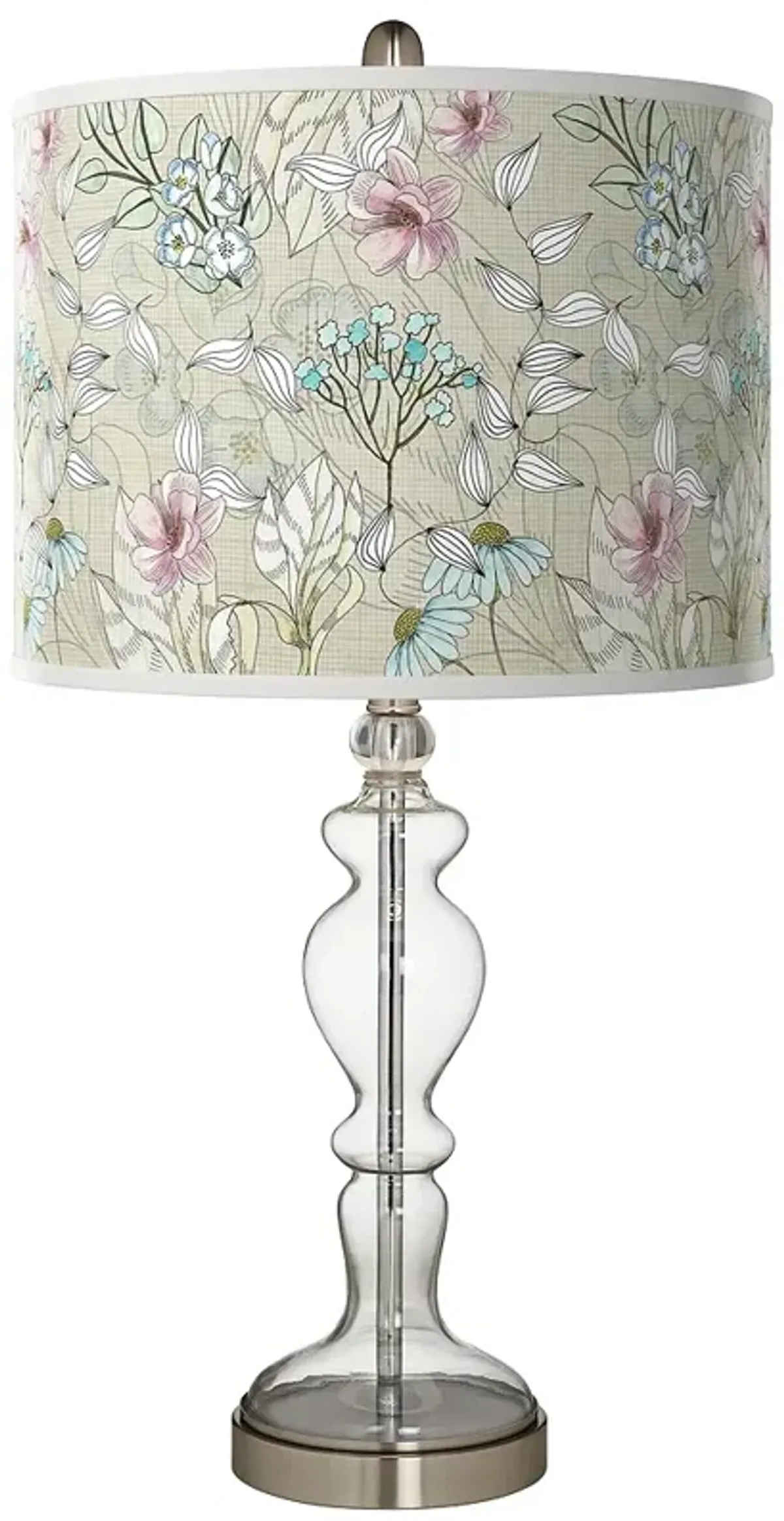 Giclee Glow Apothecary 28" Botanical Shade Clear Glass Table Lamp