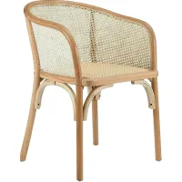 Elsy Natural Wood and Rattan Armchair