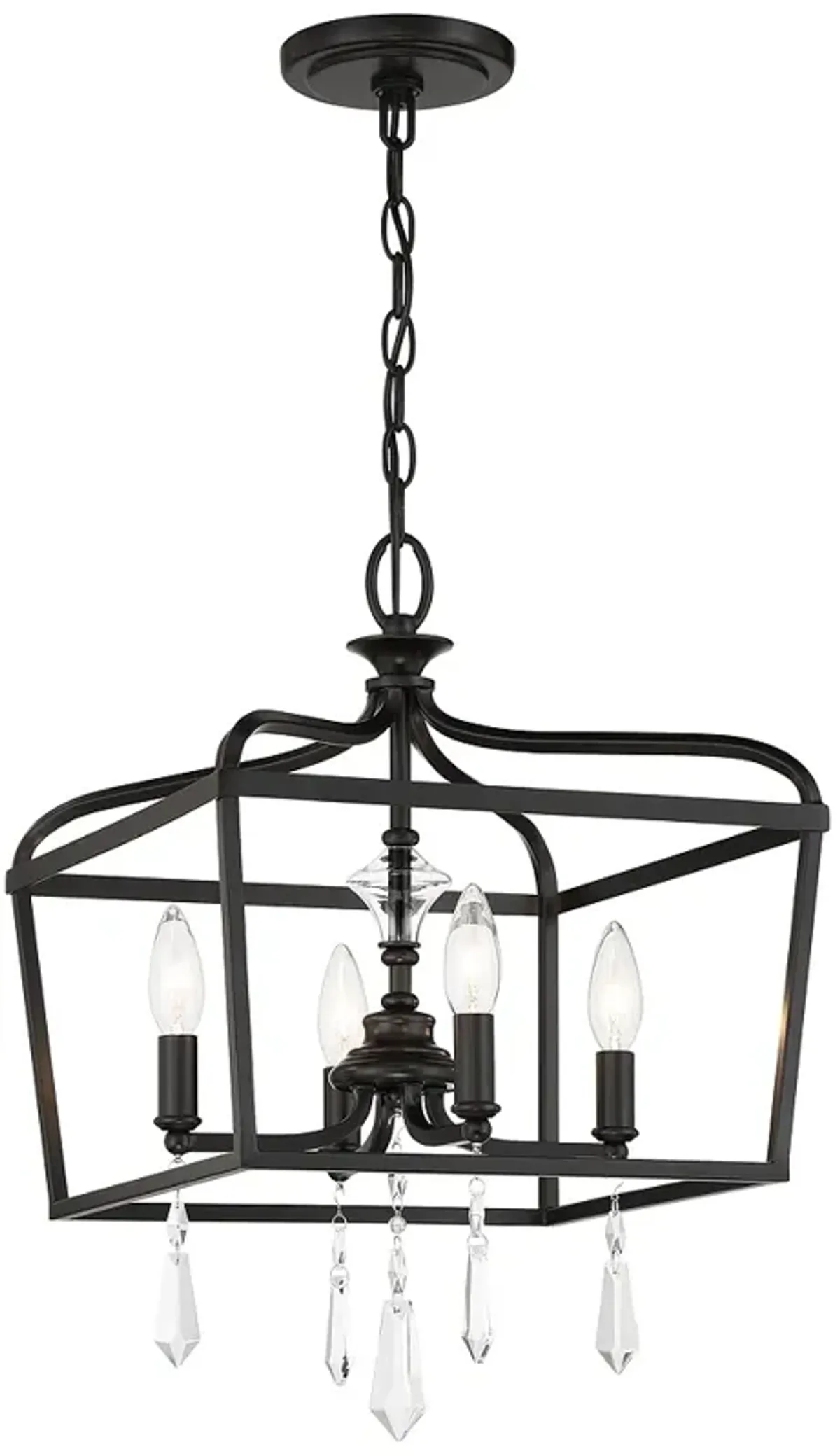 Minka Laurel Estate 14" Wide Black Finish Candelabra Chandelier