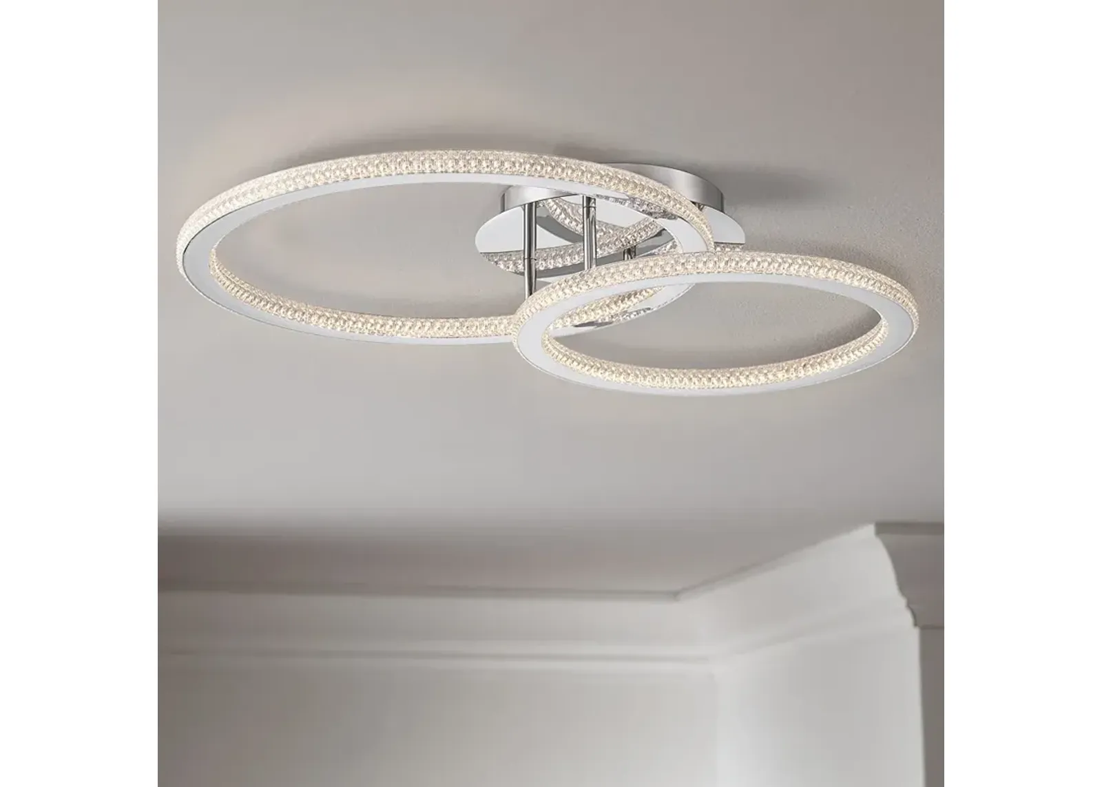 Possini Euro Bainbridge 26 1/4" Wide Chrome LED Ring Ceiling Light