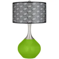 Neon Green Black Metal Shade Spencer Table Lamp