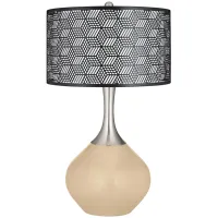 Colonial Tan Black Metal Shade Spencer Table Lamp